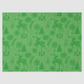 Folk Art Deer Forest Pattern Green Gift  Tissuepapier (Voorkant)