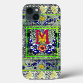 Folk Art Denim initiaal Hippie Case-Mate iPhone Case (Achterkant)