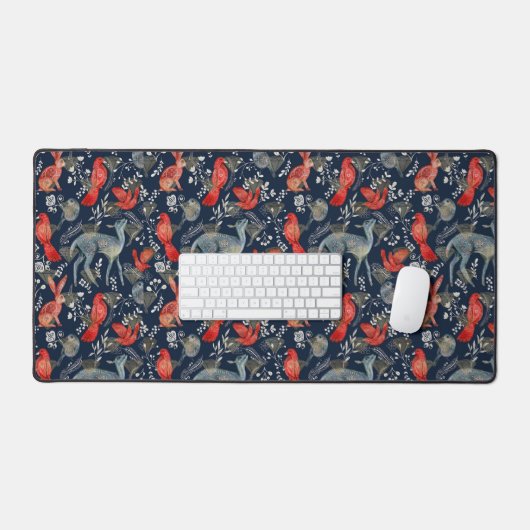 Folk Art Desk Mat met Faux Gold Diamonds (Keyboard & Muis)