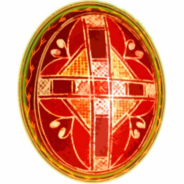 Folk Art Easter Egg Ornament Fotobeeldje Ornament (Voorkant)