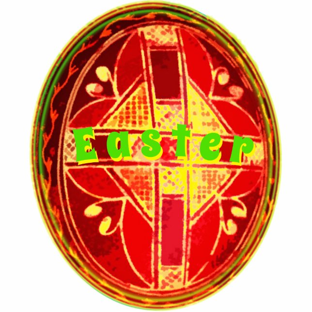 Folk Art Easter Ornament Fotobeeldje Ornament (Voorkant)