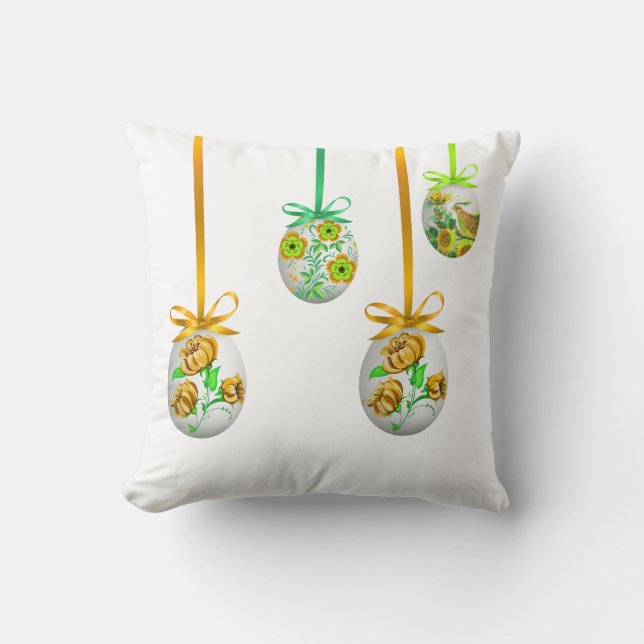 Folk Art Eggs (door Oekraïne geïnspireerd) Kussen (Voorkant)