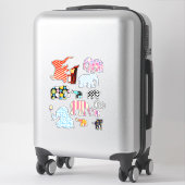 Folk Art Elephants oerwoud safari Sticker (Koffer)