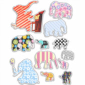 Folk Art Elephants oerwoud safari Sticker (Voorkant)