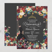 Folk Art Embroidery Butterfly Floral Quinceanera Kaart (Voorkant / Achterkant)