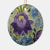 Folk Art Embroidery Flowers Keramisch Ornament (Links)