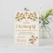 Folk Art Embroidery Oktoberfest Uitnodigingen (Staand voorkant)