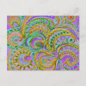 Folk Art Fantasy Pattern Briefkaart (Voorkant)