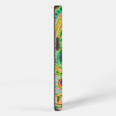 Folk Art Fantasy Pattern en Monogram iPhone Hoesje (Rechterkant)