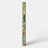 Folk Art Fantasy Pattern en Monogram iPhone Hoesje (Linkerkant)
