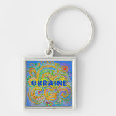 Folk Art Fantasy Pattern Oekraïne Sleutelhanger (Voorkant)