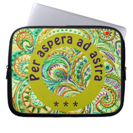 Folk Art Fantasy Pattern & Quote Laptop Sleeve