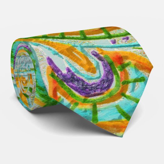 Folk Art Fantasy Pattern Stropdas (Opgerold)