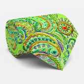 Folk Art Fantasy Pattern Stropdas (Opgerold)