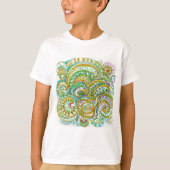 Folk Art Fantasy Pattern T-shirt (Voorkant)