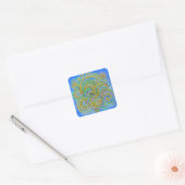 Folk Art Fantasy Pattern Vierkante Sticker (Envelop)