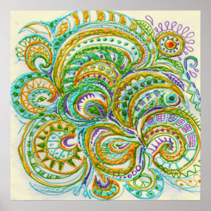 Folk Art Fantasy Print