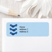 Folk Art Fantasy Schattige Blue Bird Red Hearts Etiket (Insitu)