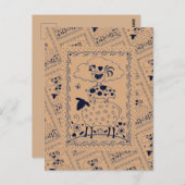 FOLK ART FARM ANIMALS SHEEP PIG ROOSTER Primium Briefkaart (Voorkant / Achterkant)