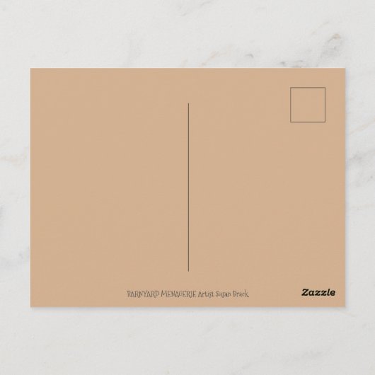 FOLK ART FARM ANIMALS SHEEP PIG ROOSTER Primium Briefkaart (Achterkant)