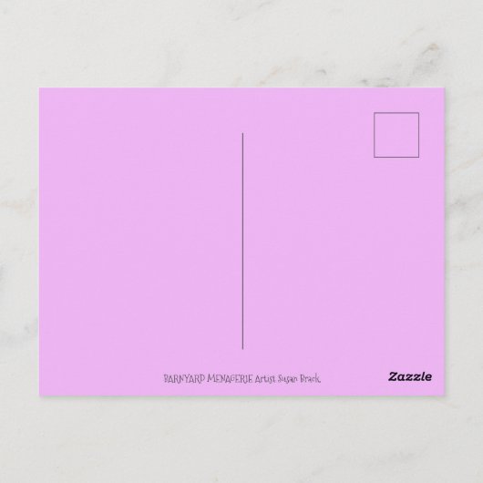 FOLK ART FARM ANIMALS SHEEP PIG ROOSTER Primium Briefkaart (Achterkant)