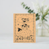 FOLK ART FARM ANIMALS SHEEP PIG ROOSTER Primium Briefkaart (Staand voorkant)