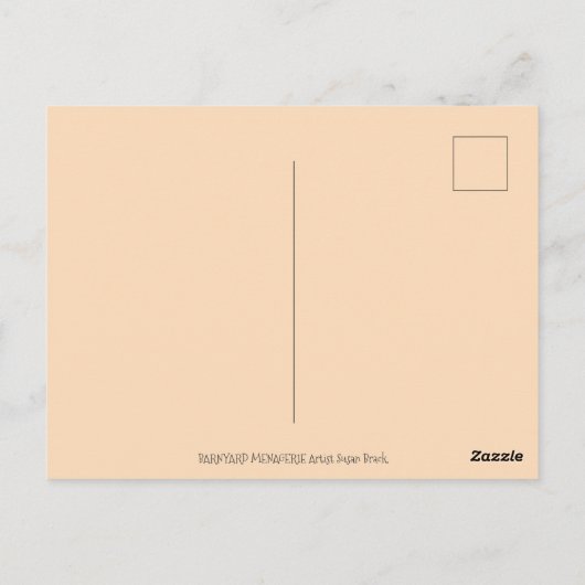 FOLK ART FARM ANIMALS SHEEP PIG ROOSTER Primium Briefkaart (Achterkant)