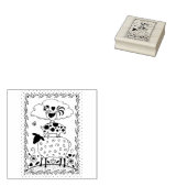 FOLK ART FARM ANIMALS SHEEP PIG ROOSTER Primium Rubberstempel (Gestempeld)