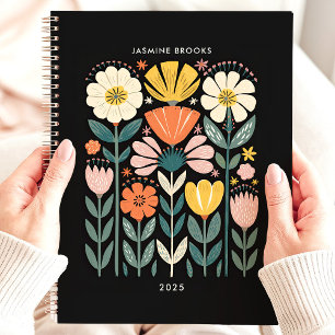 Folk Art Floral 2025 Aangepaste naam  Planner