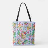 Folk Art Floral Animal Friends  Tote Bag (Achterkant)