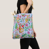 Folk Art Floral Animal Friends  Tote Bag (Dichtbij)