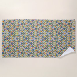 Folk Art Floral Beach Wrap Strandlaken