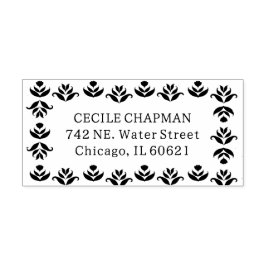 Folk Art Floral Border Cute Cozy Rustic herfst Zelfinktende Stempel