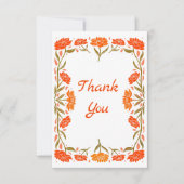 Folk Art Floral Border Greeting Card Bedankkaart (Voorkant)