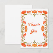 Folk Art Floral Border Greeting Card Bedankkaart (Voorkant / Achterkant)