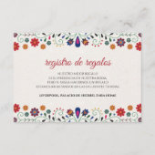 Folk Art Floral Botanical Fiesta Spanish Wedding Informatiekaartje (Voorkant)