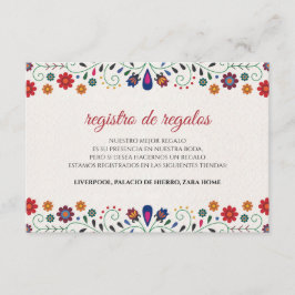 Folk Art Floral Botanical Fiesta Spanish Wedding Informatiekaartje