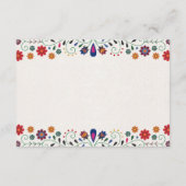 Folk Art Floral Botanical Fiesta Spanish Wedding Informatiekaartje (Achterkant)