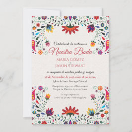 Folk Art Floral Botanical Fiesta Spanish Wedding Kaart