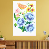 Folk Art Floral Canvas Afdruk (Insitu (Woonkamer))