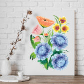 Folk Art Floral Canvas Afdruk