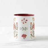 Folk Art Floral Dove Monogram Mok (Midden)