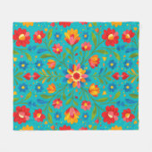 Folk art floral  fleece deken (Voorkant (Horizontaal))