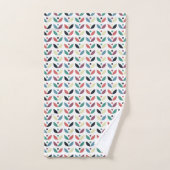 Folk Art Floral Geometric Pattern Bad Handdoek (Handdoek)