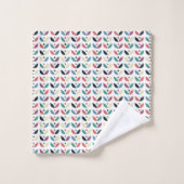 Folk Art Floral Geometric Pattern Bad Handdoek (Wasdoekje)