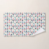 Folk Art Floral Geometric Pattern Bad Handdoek (Handdoek)