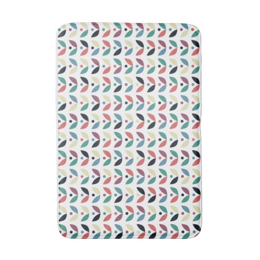 Folk Art Floral Geometric Pattern Badmat (Voorkant Verticaal)