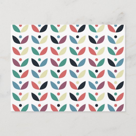 Folk Art Floral Geometric Pattern Feestdagenkaart (Voorkant)