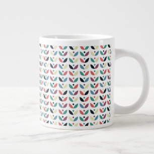Folk Art Floral Geometric Pattern Grote Koffiekop