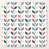 Folk Art Floral Geometric Pattern Kartonnen Onderzetters (Voorkant)